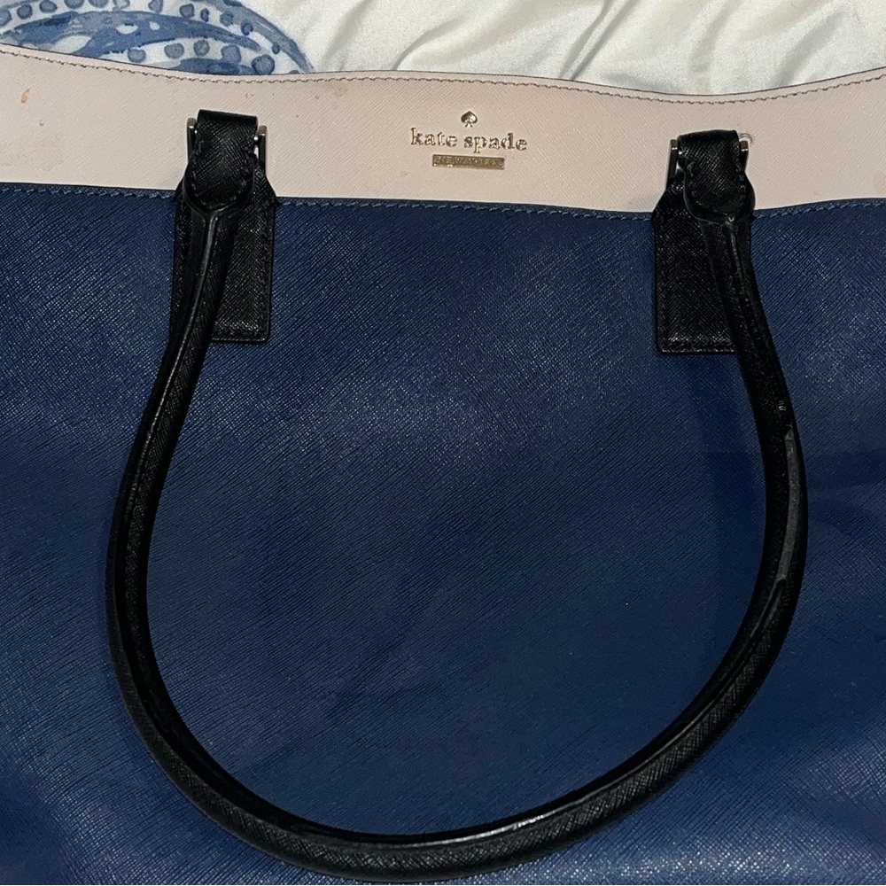 Kate Spade Navy, Cream, Black Bag